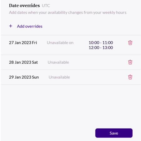 Save your changes to your overrides!